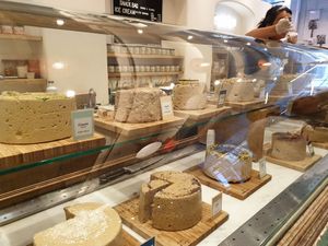 Lots of varieties of vegan halva at Seed + Mill in New York City