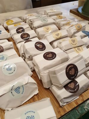 Wrapped halva at Seed + Mill in New York City