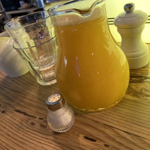 Freshly pressed orange juice   at Lüttes in Braunschweig
