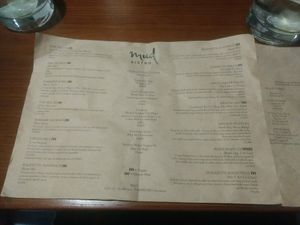 Food menu at Mud Bistro in Da Nang