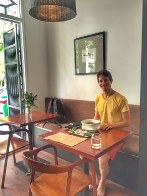 eating Pho at Mud Bistro in Da Nang