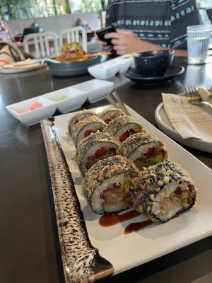 Spicy chicken roll  at Vistro in Bangkok