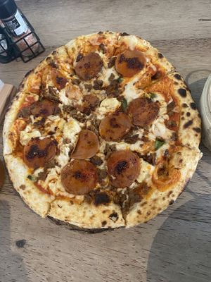 Meat pizza  at Vistro in Bangkok