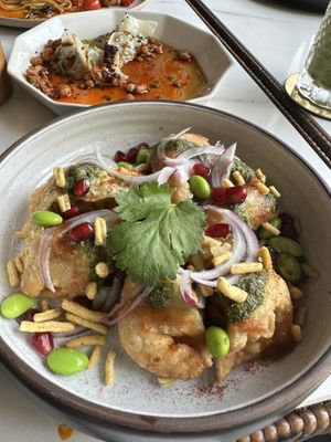 Smashed samosas  at Vistro in Bangkok