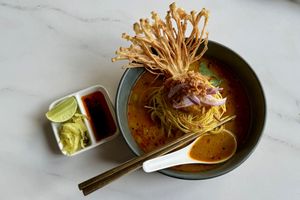 New and improved khao soi   at Vistro in Bangkok