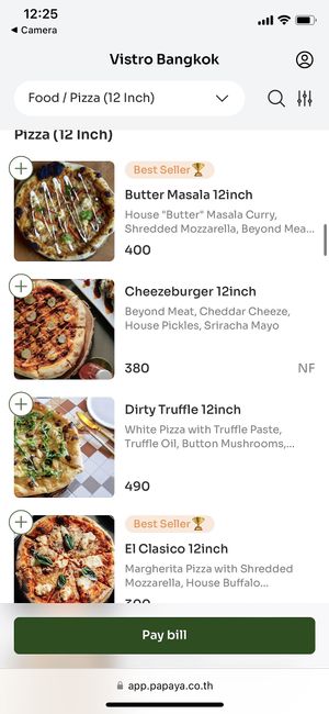 A small example of the menu (30/07/24)  at Vistro in Bangkok