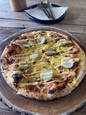 Cheeseburger pizzaa  at Vistro in Bangkok