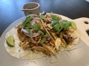 Jackfruit larb tacos at Vistro in Bangkok