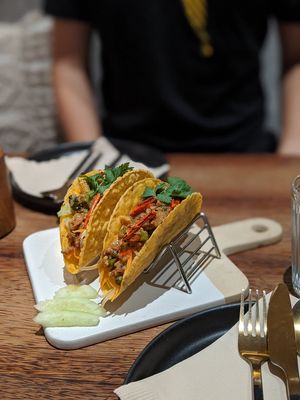 Omni pork tacos at Vistro in Bangkok