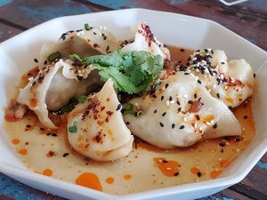 Spicy dumplings at Vistro in Bangkok