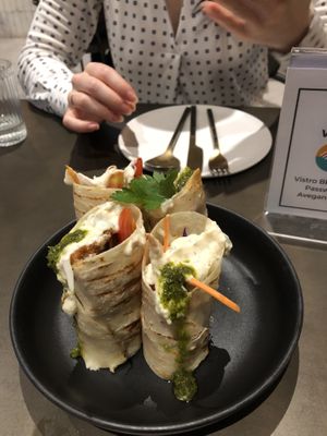 Chicken wraps (habibi) at Vistro in Bangkok