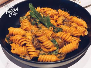 Fusilli pink sauce at Vistro in Bangkok