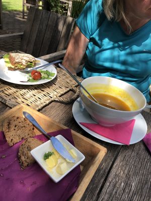 Pumpkin and mustard soup at Kaldenbroeck in Lottum