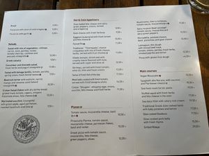 Menu July 2023  at Artesanal in Skiathos