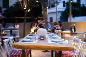 dinner table at Artesanal in Skiathos