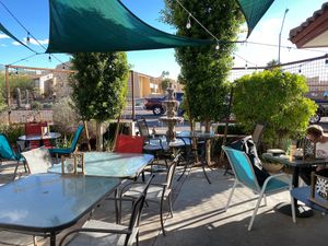 outside patio/fountain at Dilla Libre in Scottsdale