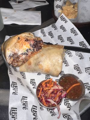 Vegan buffalo cauliflower burritoos  at Dilla Libre in Scottsdale