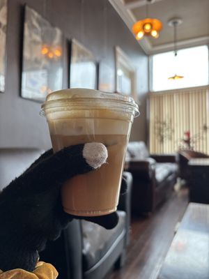 Iced soy milk capp  at Wholly Grounds in Dayton