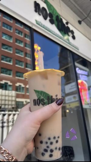 Fresh taro bubble tea with oat milk   at Nos Thés in Montreal
