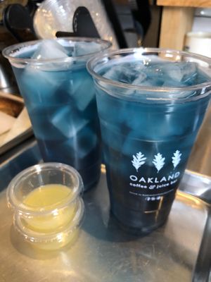 blue unicorn (herbal) iced tea at Oakland Coffee & Juice Bar in Oakland Park