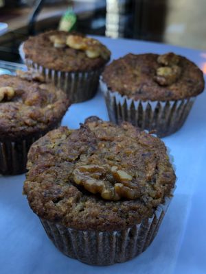 vegan and gluten free carrot  muffins at Oakland Coffee & Juice Bar in Oakland Park