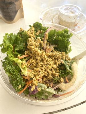 Vegan kale ceaser with cashew Parmesan & vegan ceaser dressing   at Choice Health Bar in Kaanapali