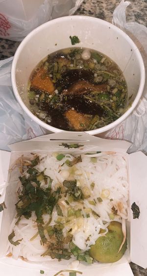 a3 soup- it had a little piece of vegan shrimp lol  at Loving Hut in Orlando