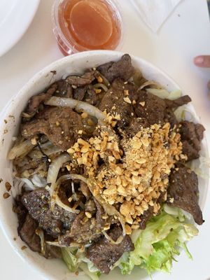 Lemongrass Beef  at Loving Hut in Orlando