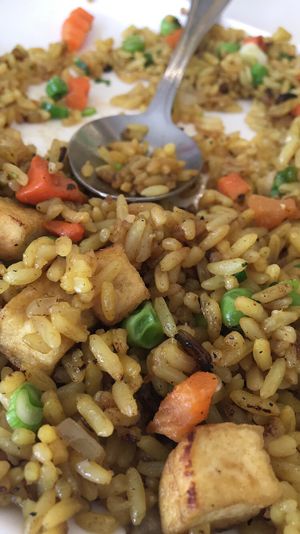 Golden rice at Loving Hut in Orlando