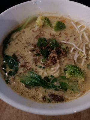 Spicy coconut ramen at The Vegan Ramen in Da Nang