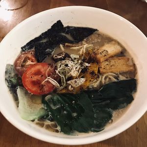 so many vegetables  at The Vegan Ramen in Da Nang