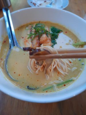 Spicy coconut curry ramen at The Vegan Ramen in Da Nang
