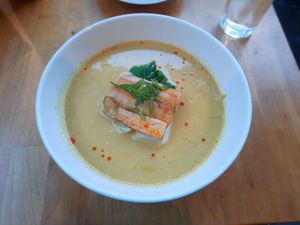 Spicy coconut curry ramen at The Vegan Ramen in Da Nang