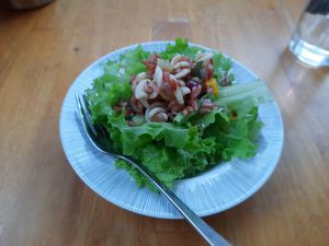 Free salad at The Vegan Ramen in Da Nang