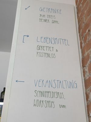 concept - pay as you wish  at Raupe Immersatt Cafe in Stuttgart