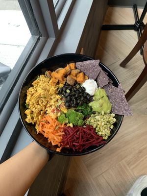 Aztec bowl topped with tofu scramble ! Amazing  at Copper Branch in New York City