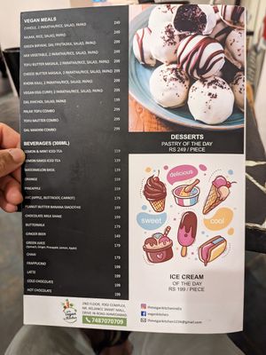 Amazing range in the menu. Everything was freshly cooked. Had a couple cakes too if you have a sweet tooth at The Vegan Kitchen in Ahmedabad