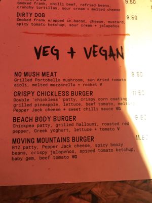 Vegan options  at The Boozy Cow in Edinburgh