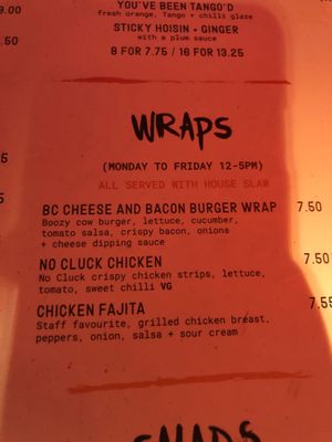 Vegan options  at The Boozy Cow in Edinburgh