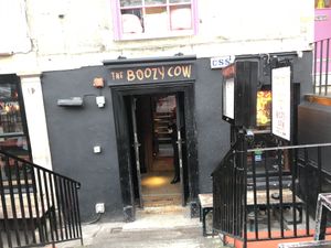 Outside of the restaurant  at The Boozy Cow in Edinburgh