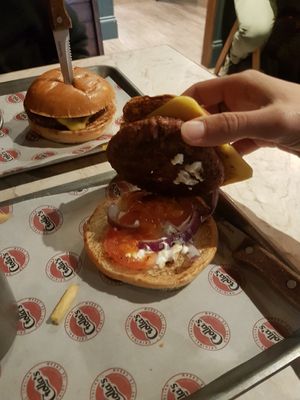 B12 patty, tomato, onion and vegan mayo... at Gelatoburger in Oban
