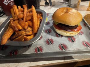 The Rawtarian with Sweet Potato Fries  at Gelatoburger in Oban