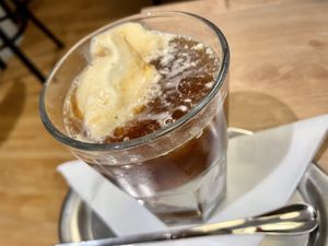 ice coffee (vegan) at Bagels & Beans in Jena