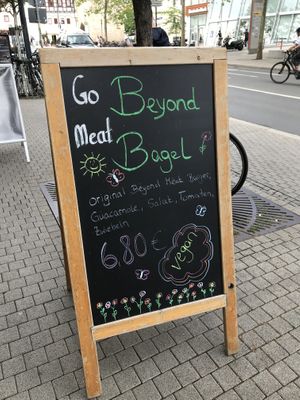 Beyond Meat Bagel  at Bagels & Beans in Jena