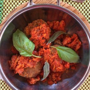 Vegan meatballs at Bar Can Lima in Ibiza