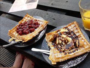 Leckere vegane Waffeln at Bewaffel Dich in Halle