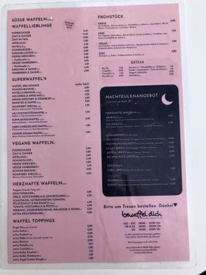 menu at Bewaffel Dich in Halle