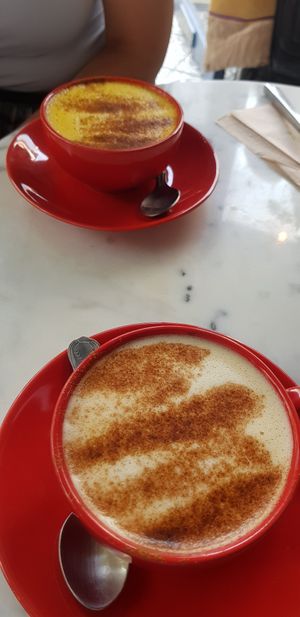 Tumeric And Chai Latte at Parlé Pantry in West London