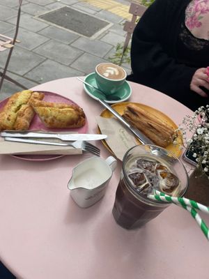 Vegan sausage roll and borak  at Parlé Pantry in West London