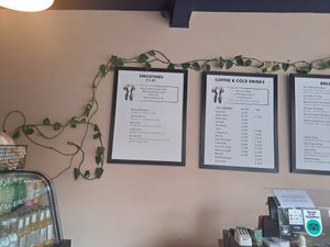 Drinks menu at Parlé Pantry in West London